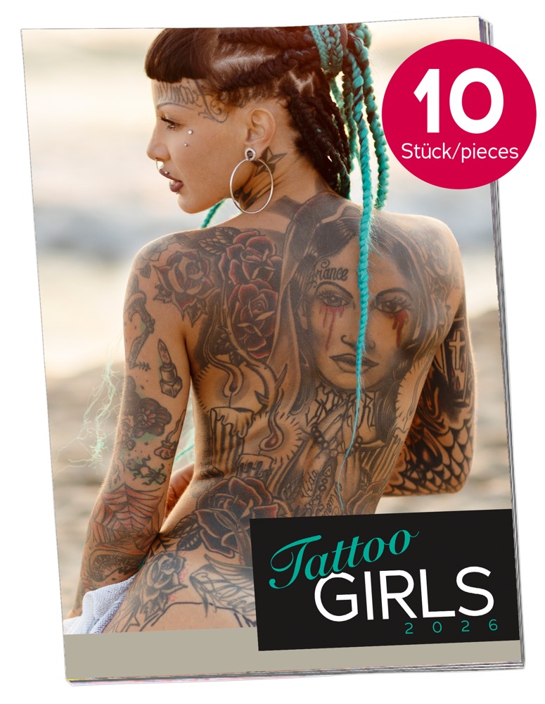 Pin Up Kalender "tattoo Girls 2026" I Stort Format fra Orion Empfiehlt
