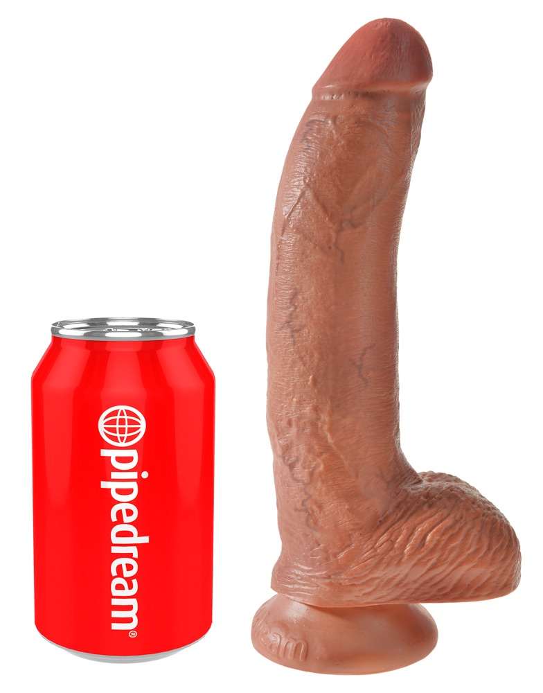 Dildo "9" Cock With Balls", 22,9 Cm fra King Cock