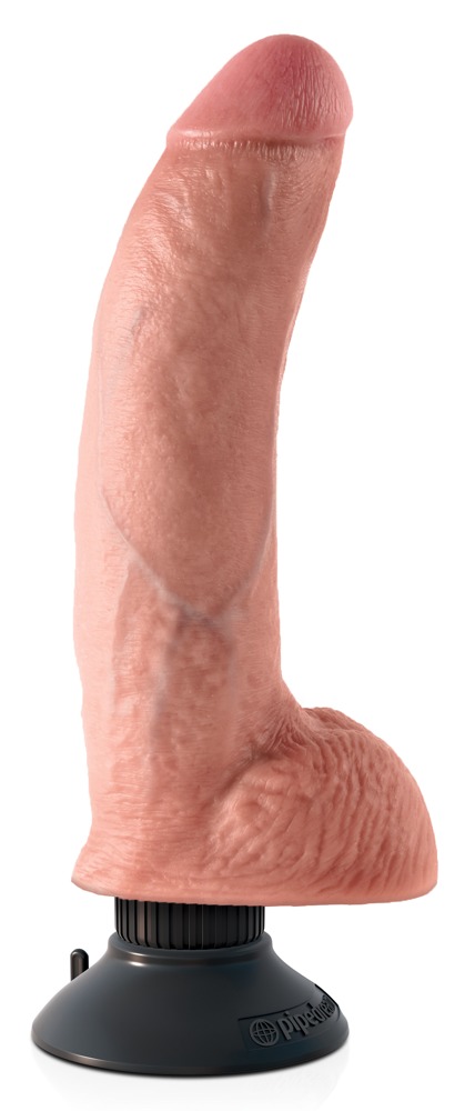 9" Vibrating Cock With Balls fra King Cock