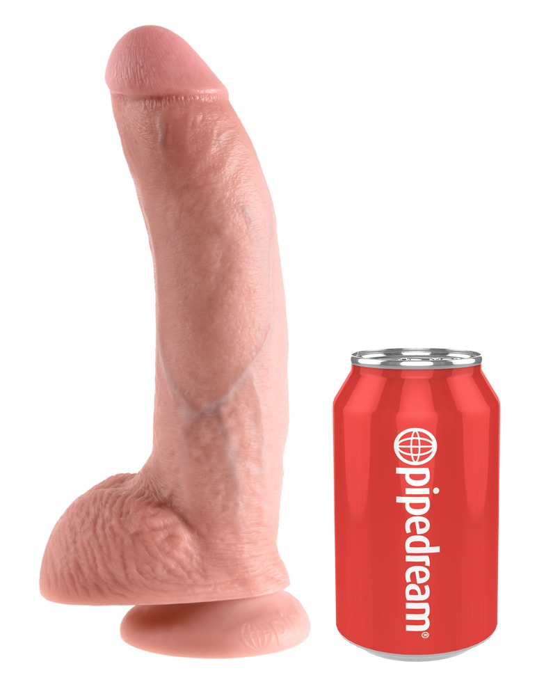 Dildo "9" Cock With Balls", 22,9 Cm fra King Cock