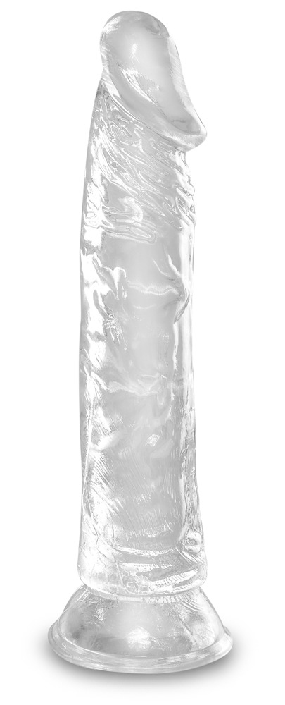 Naturdildo "8" Cock Clear" Med Sugekop fra King Cock Clear
