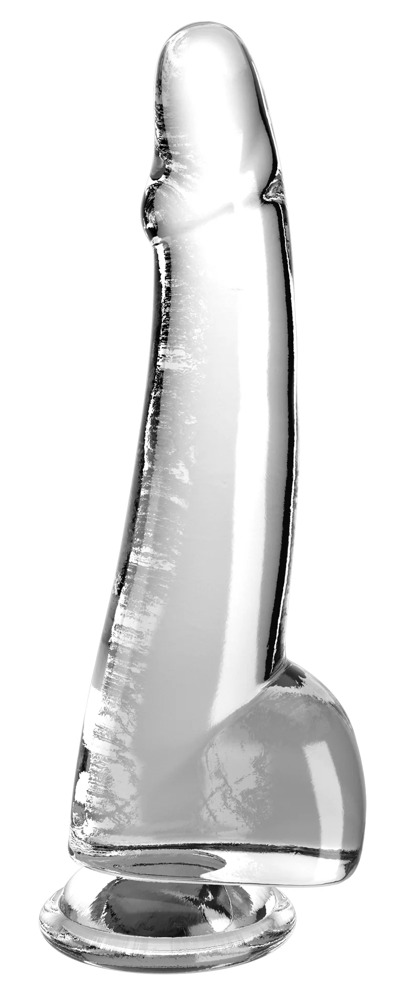 Naturdildo "10" Cock With Balls" Med Sugekop, Ekstra Lang fra King Cock Clear