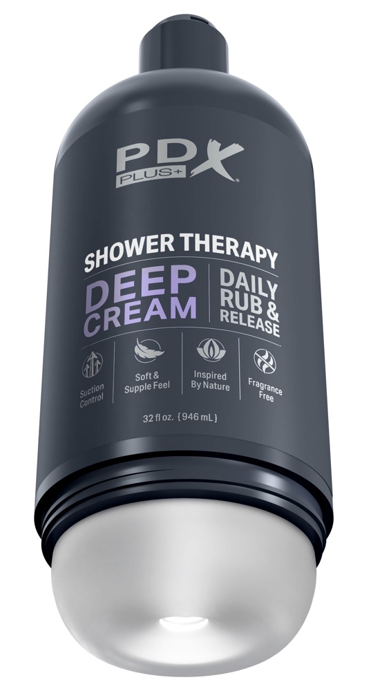 Masturbator "shower Therapy Deep Cream" Med Aftagelig Sugekop fra Pdx Plus