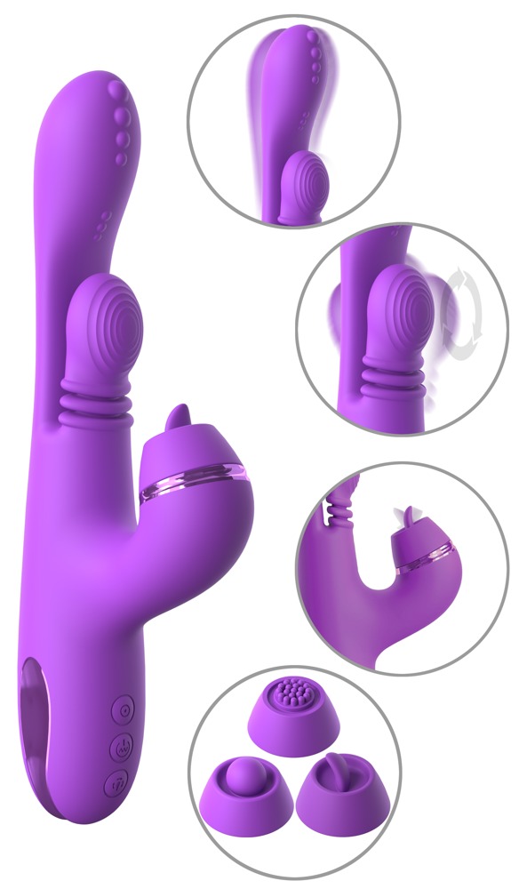 Rabbitvibrator "intimotion Pulse Pro" Inklusive 3 Klitoris Påsætninger fra Fantasy For Her