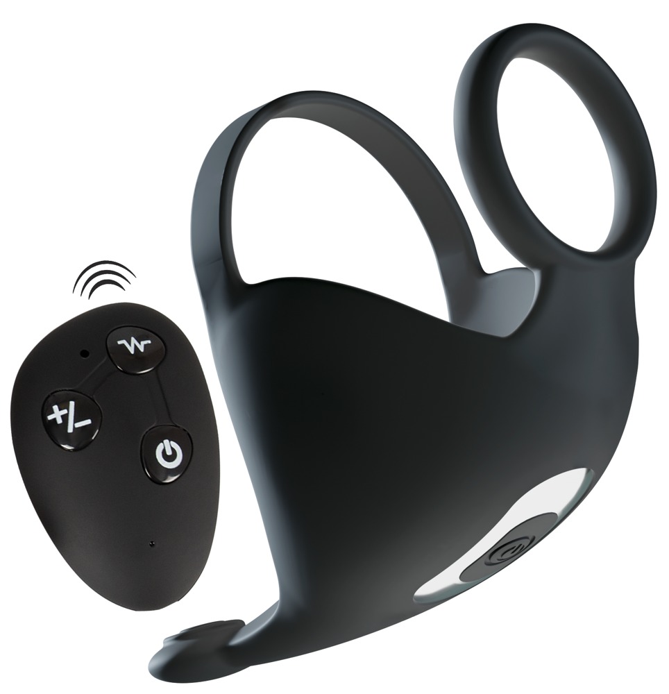 Cock Ring With Rc Ball Massager fra Rebel