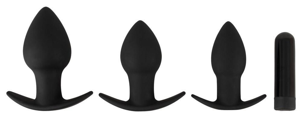 4 Delt Butt Plug Set Med 3 Analplugs fra Black Velvets