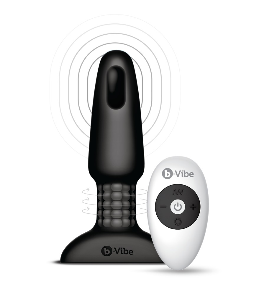 B Vibe Fjernbetjent Rimming Plug Sort