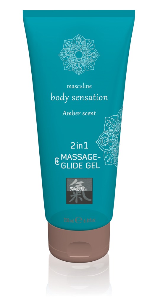 Massage Og Glide Gel 2in1 Amber Scent fra Hot Shiatsu