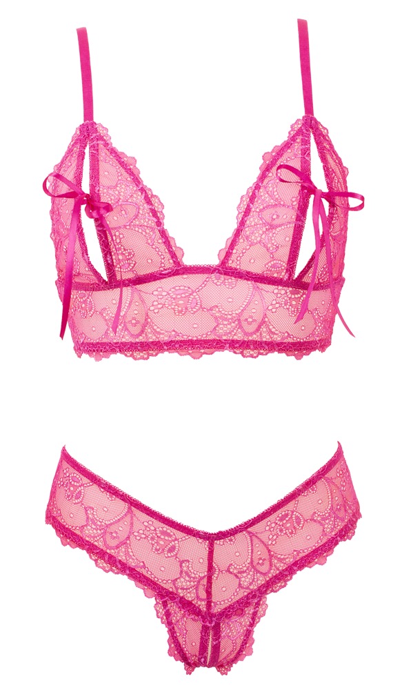 Bralette Plus Skridtfri G Streng I Elastisk Blonde fra La Finesse Dessous