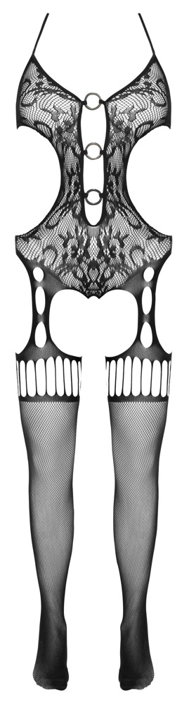 Catsuit Ouvert Af Blødt Mesh I Seler Look fra Fantasy By Cottelli