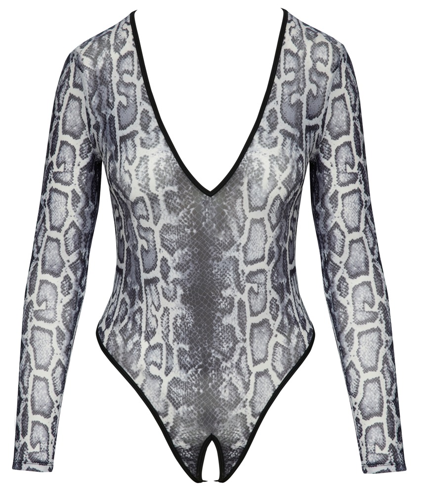 Bundløs Body I Slangeskindslook fra Cottelli Lingerie