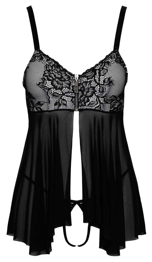 Babydoll Og Streng Uden Skridt, Lavet Af Powernet fra Cottelli Lingerie