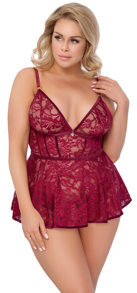 Babydoll Inklusive Bundløse Trusser fra Cottelli Curves