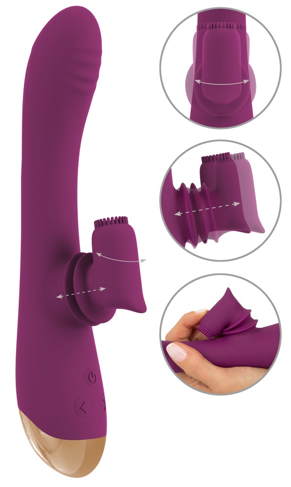 Rabbitvibrator Med Nittebesat Bevægelig Klitorisstimulator fra Javida