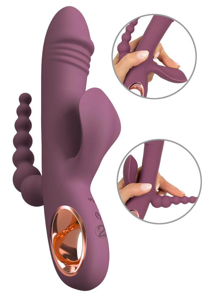 Rabbitvibrator "slim Triple Plum" Med Anal Stimulator fra You2toys