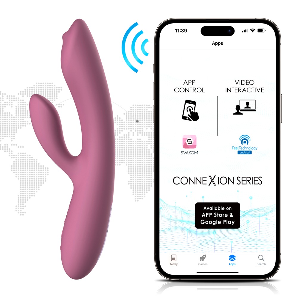 Rabbitvibrator "trysta Neo" Med Bevægelig G Punkts Massagebold fra Svakom