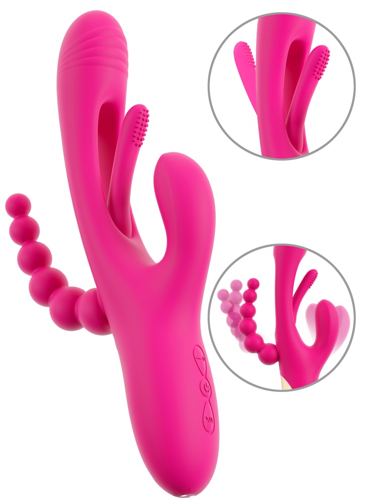 Rabbitvibrator "triple Vibe With Flicking Tongueâ Med Anal Stimulator fra Sweet Smile
