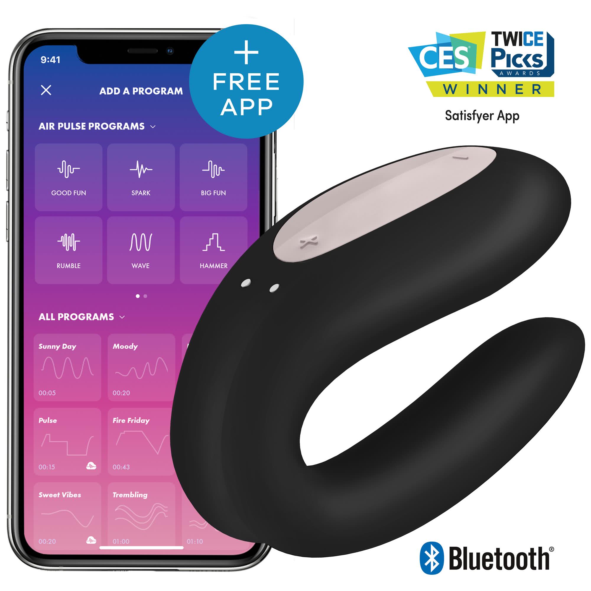 Double Joy Couples Vibrator Black fra Satisfyer