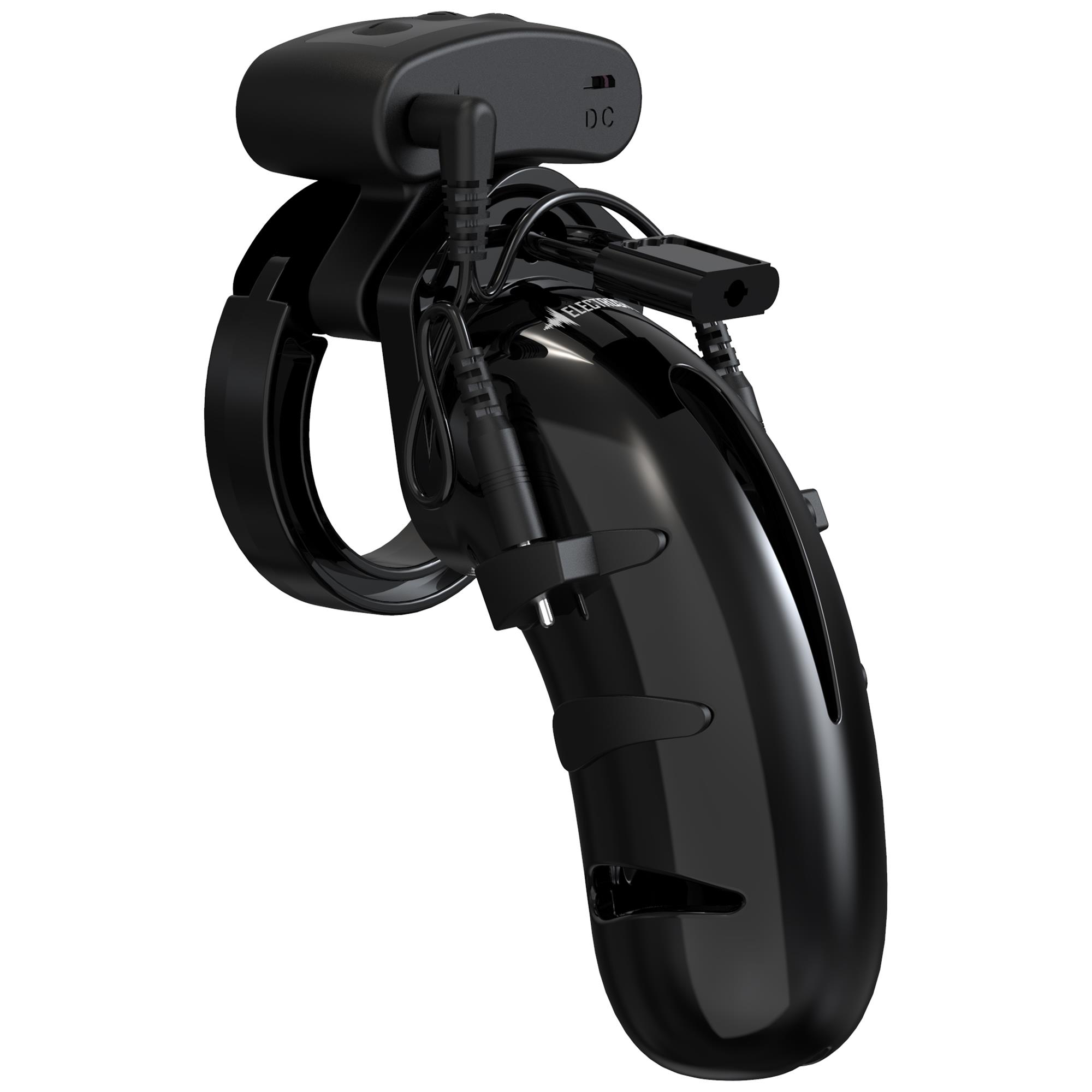 Chastity 4.5" Cock Cage With Electro Blk fra Shots