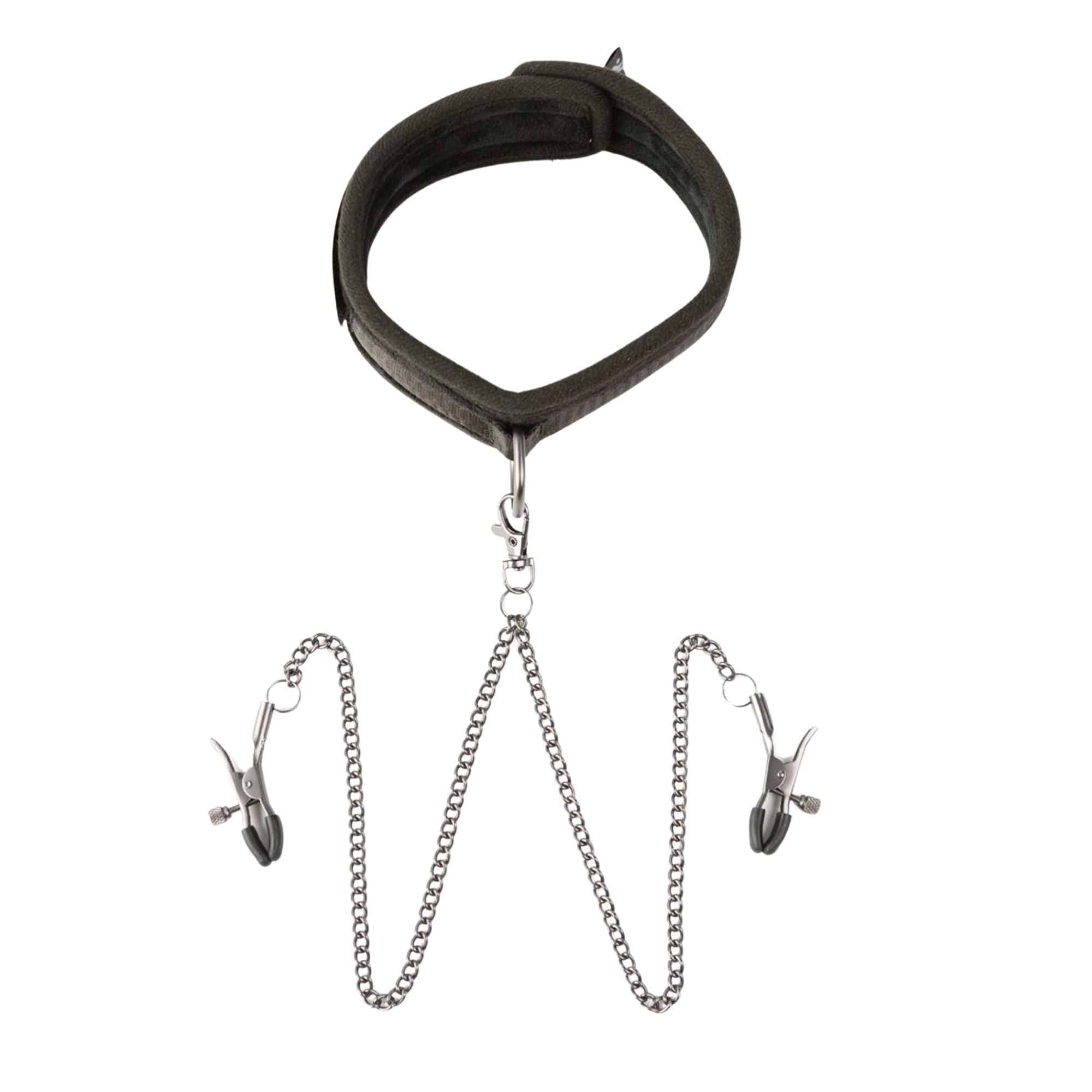 Twin Tweaks Velvet Collar With Nipple Clamps fra Sei Mio