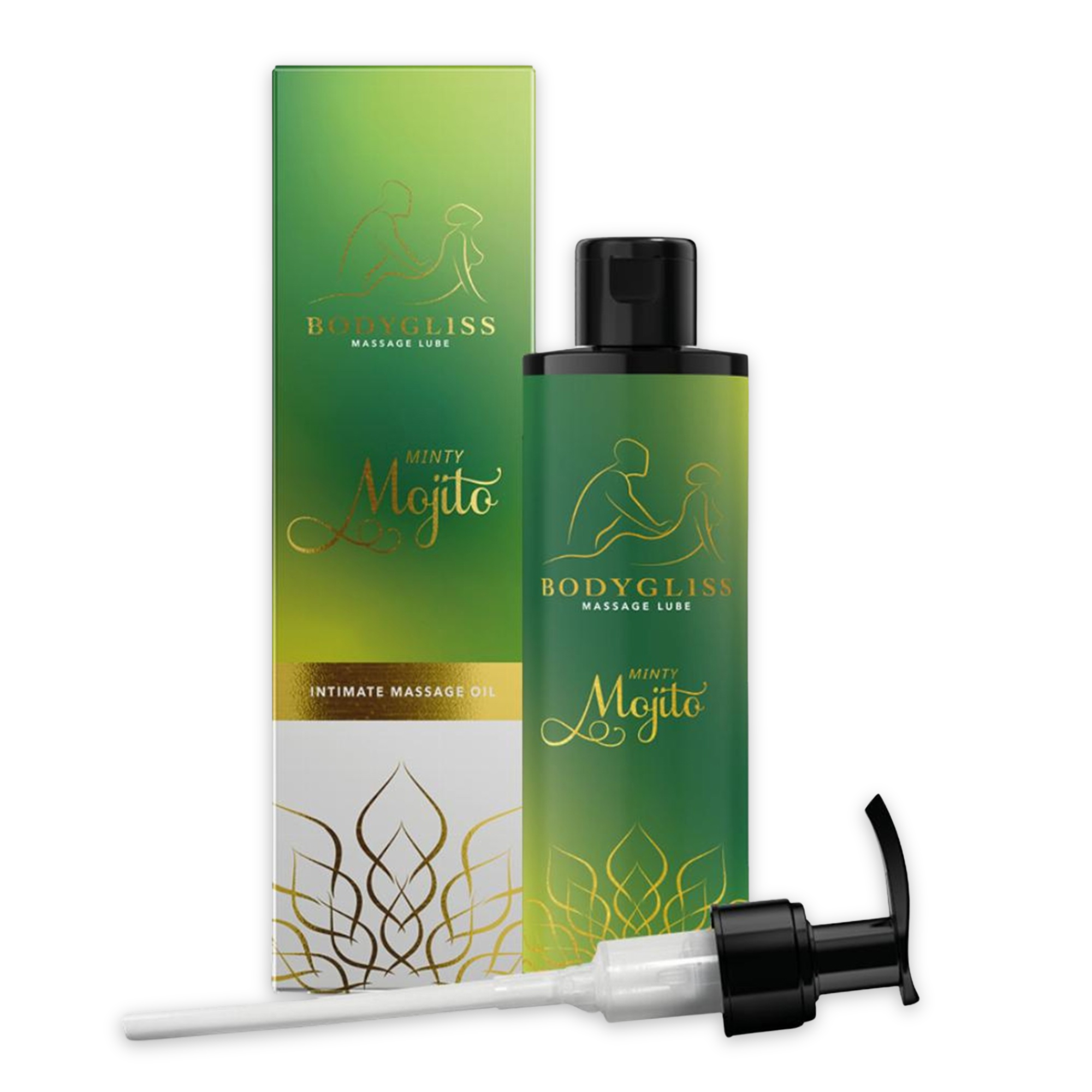 Massage Oil And Lubricant In 1 Minty Mojito 150 Ml fra Bodygliss