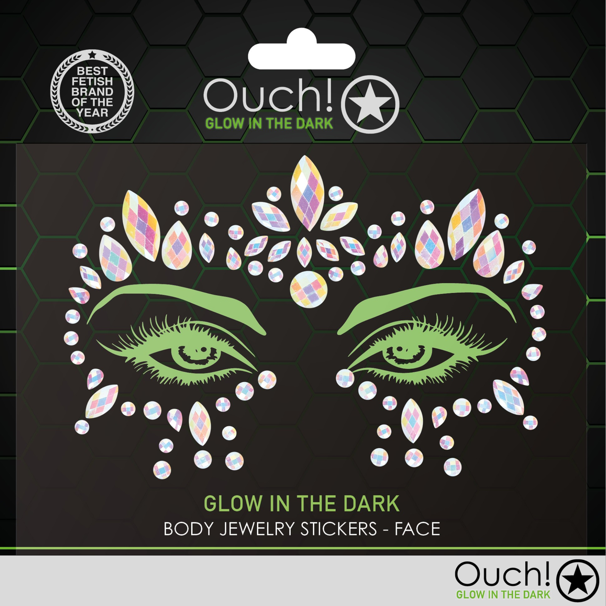 !   Body Jewelry Stickers Face   3 fra Ouch