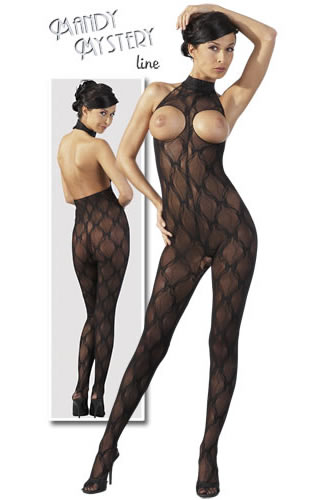 Catsuit Brystfri Onesize S L Sort