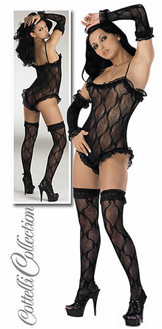 Blonde Body Med Strømper Og ærmer Medium Large