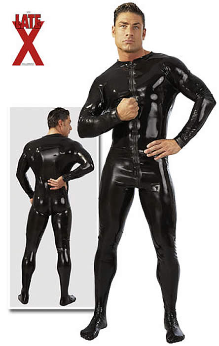 Herre Latex Heldragt I Sort Medium
