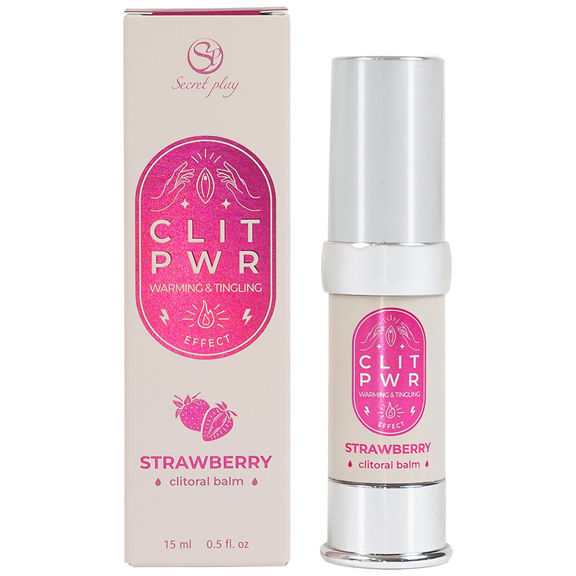 Clit Pwr Clitoral Balm 15ml Strawberry fra Secret Play