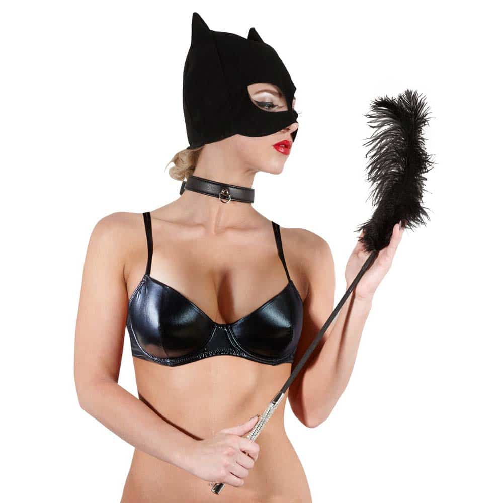 Rhinestone Fjer Kilder Sort fra Bad Kitty