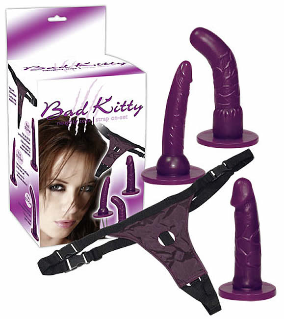 Bad Kitty Strap On Dildo Sæt