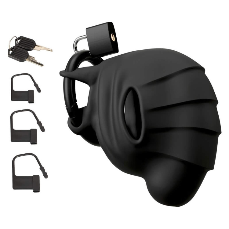 Black Velvets Silikone Cock & Ball Chastity Cage