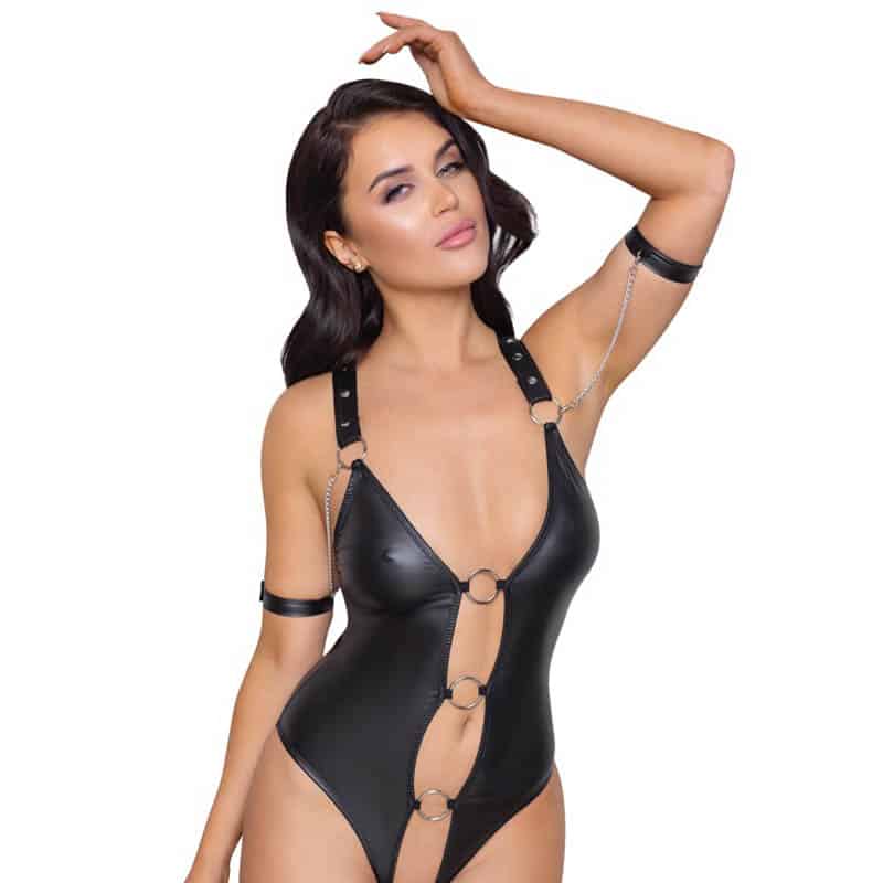Bondage Liva Bundløs Bodystocking Wetlook S fra Cottelli