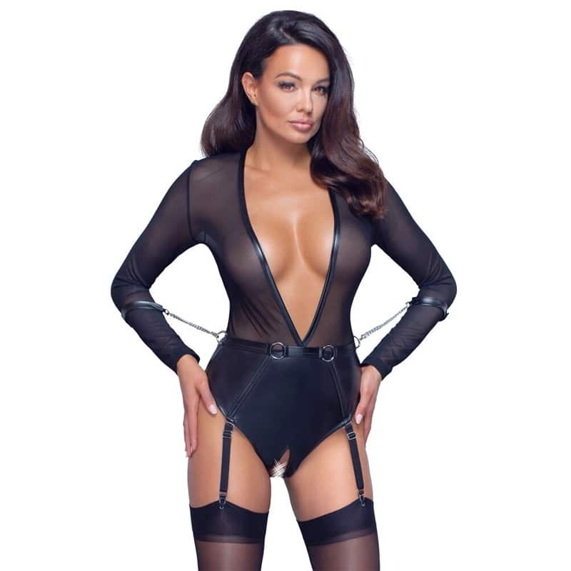 Bondage Taylor Bundløs Bodystocking Sort S fra Cottelli