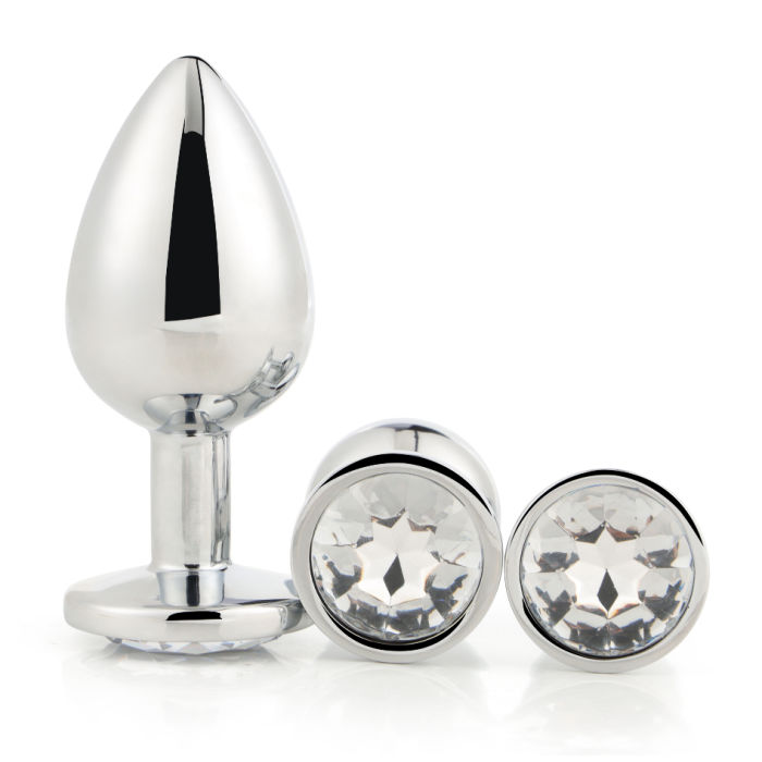 Gleaming Love Sølv Buttplug Sæt