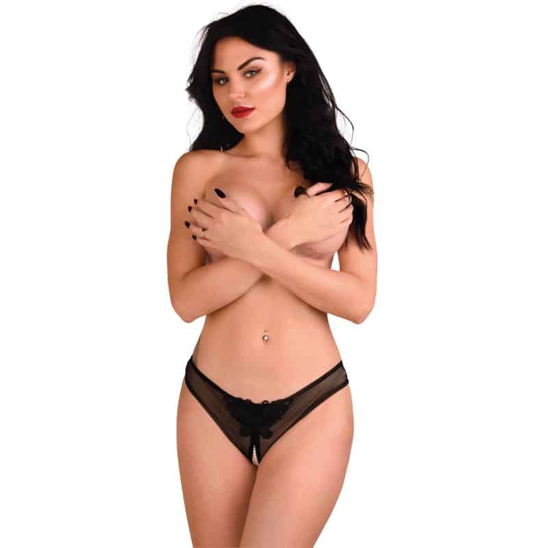 Indra Bundløs G Streng Sort S M fra Daring Intimates