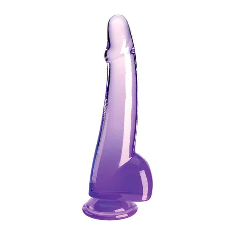 Clear Dildo Med Kugler 25 Cm Lilla fra King Cock