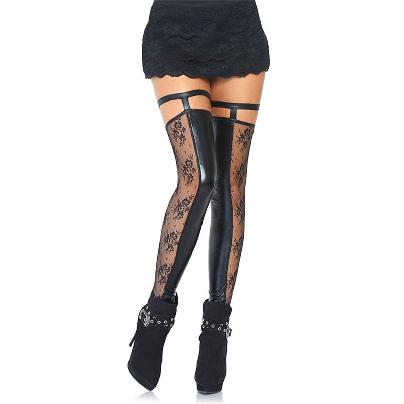 Aria Strømper Wetlook Sort S M fra Leg Avenue