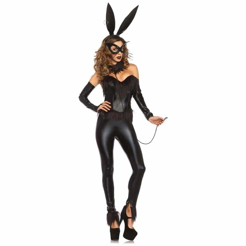 Bondage Bunny Kostume Sort S fra Leg Avenue