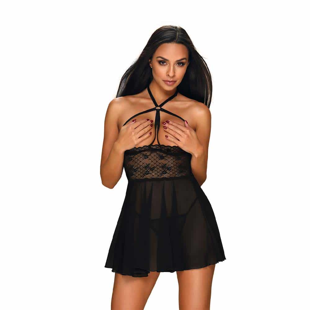 Nettsy Babydoll Sort   S M fra Obsessive