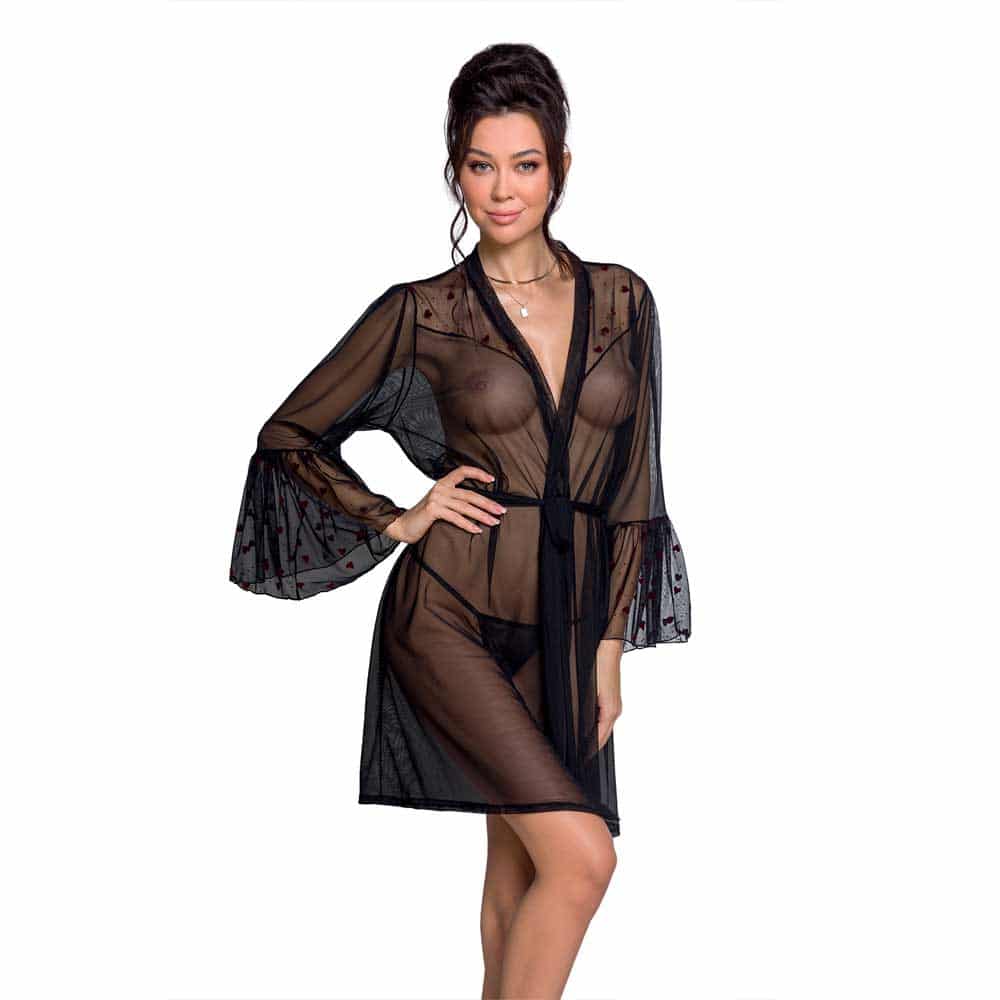 Lovelia Kimono Sort S M fra Passion