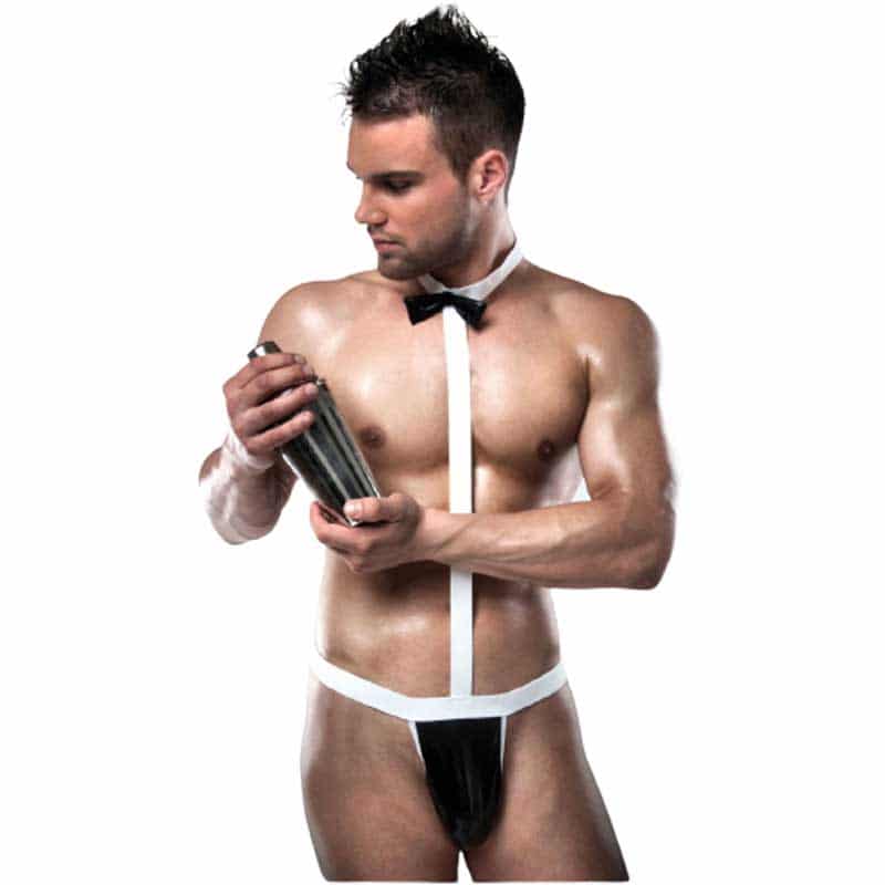 The Bartender Body Streng Til Mænd Sort Og Hvid S M fra Passion