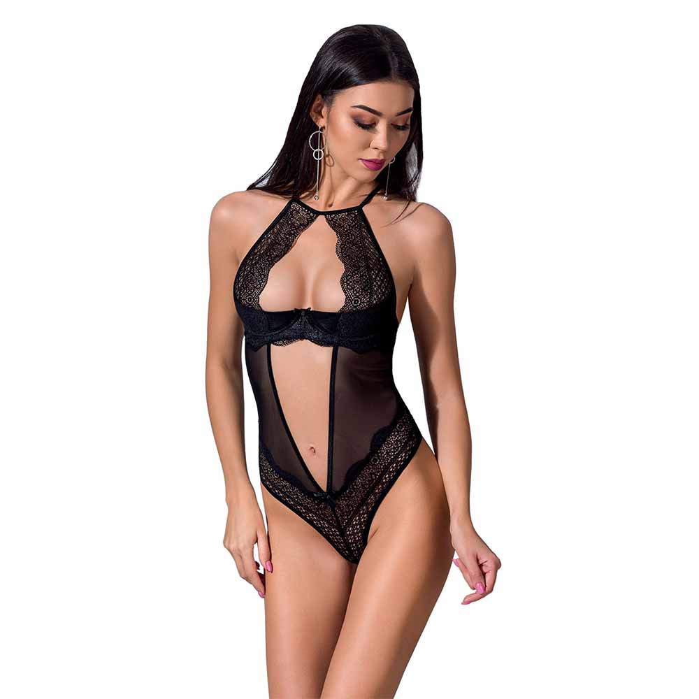 Yona Bodystocking Sort   S M fra Passion