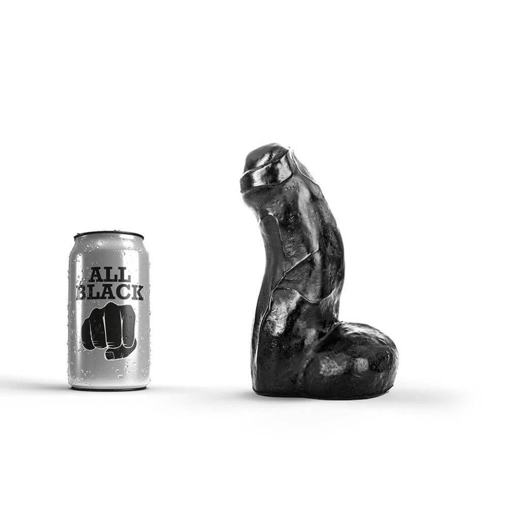 3   Kurvet & Fed Dildo fra All Black