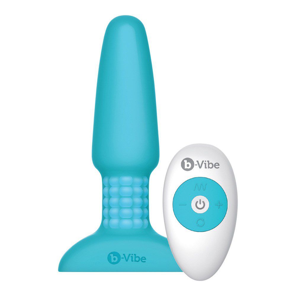 B Vibe Rimming Fjernbetjent Buttplug Turkis fra B-vibe