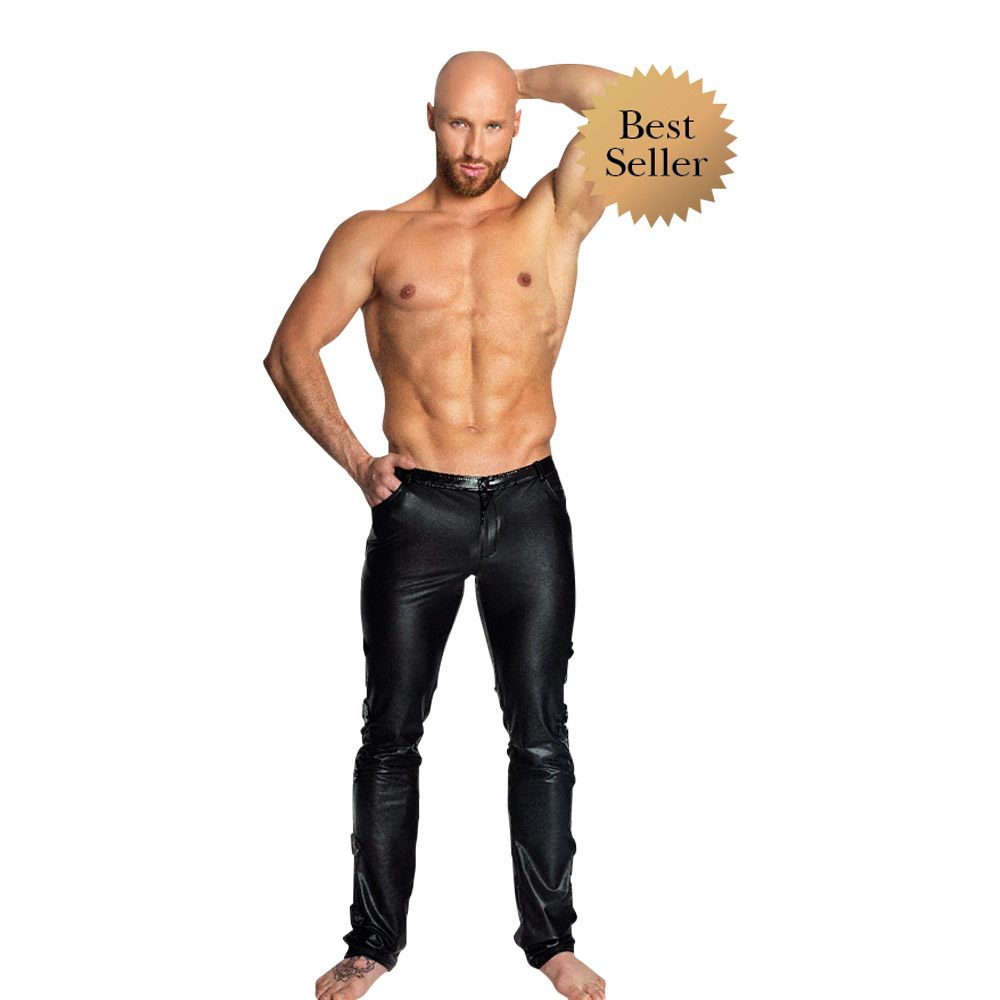 Lange Brukser Med Wetlook Small fra Noir Handmade