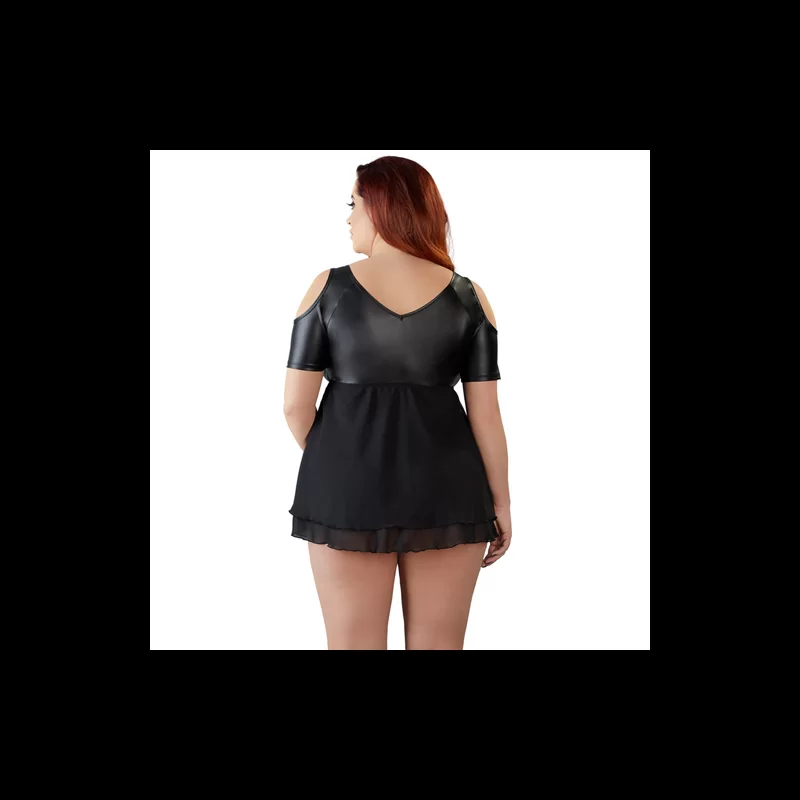 Cold Shoulder Wetlook Dress With Chiffon fra Cottelli Collection