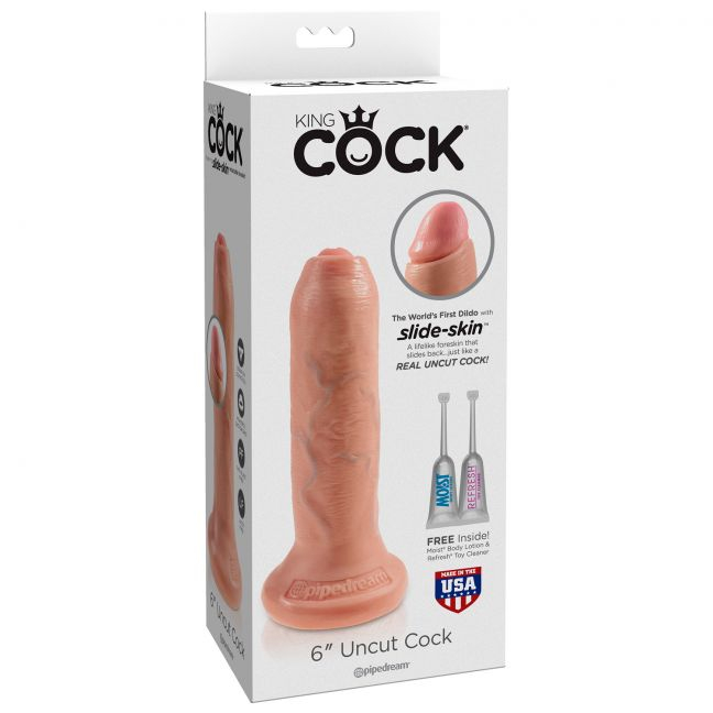 King Cock Uncut Realistisk Dildo 15 Cm fra Pipedream