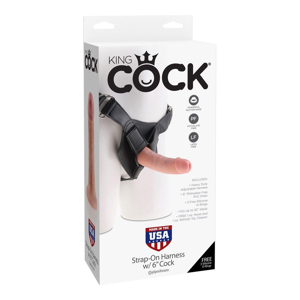 Strap On Harness M 6â Dildo fra King Cock